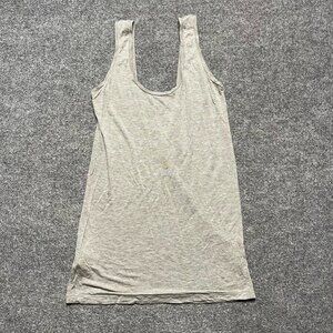 Adam Lippes for Mango Womens Tank Top Gray Heathered Sleeveless Open Back V S